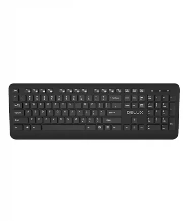 TASTATURA DELUX, Wireless, 104 taste, multimedia 12 combinatii FN , USB, negru, "K193G-BK"