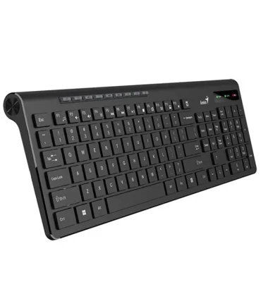 TASTATURA GENIUS wireless, multimedia, 104 taste + 12 taste multimedia, design ergonomic, USB, negru, SlimStar 7230